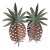Folk Art Large Cut Metal Painted Tole Pineapples - A Pair For Sale