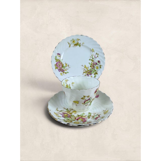 1950s Vintage English Teacup, Saucer and Side Plate, Aynsley For Sale - Image 5 of 12