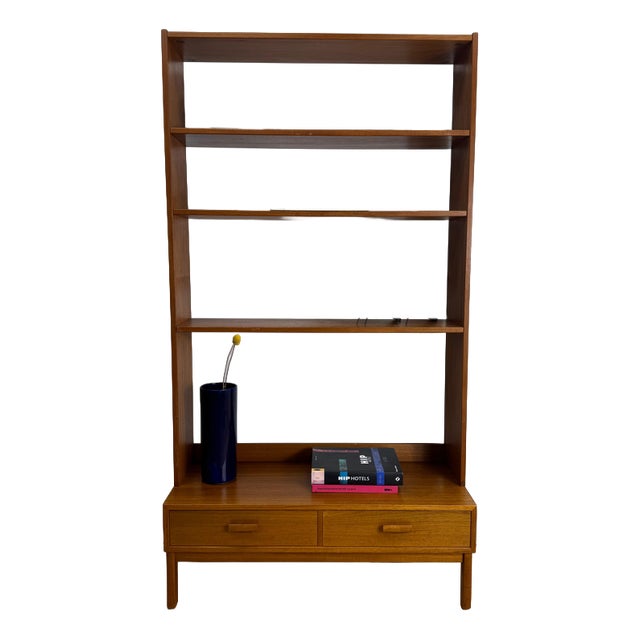 Teak Bookcase with Two Drawers, Sweden, 1960 For Sale