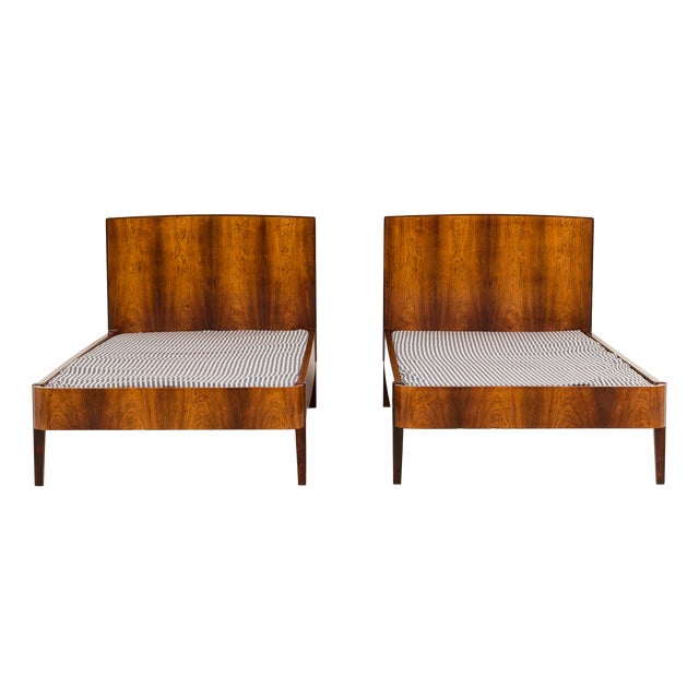Danish Rosewood Bed Frames, 1960s, Set of 2 For Sale