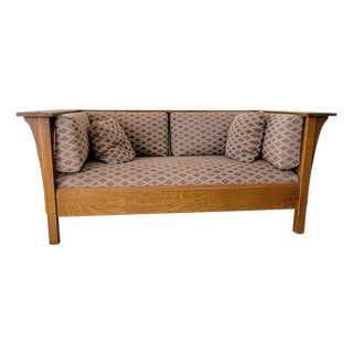 Stickley Mission Prairie Oak Spindle Settee/Loveseat For Sale
