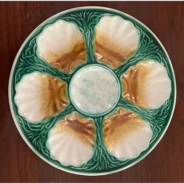 Salins French Majolica Oyster Plate, c.1890 For Sale In San Francisco - Image 6 of 8