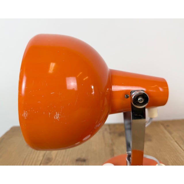 Industrial Vintage Orange Metal Wall Lamp from Lidokov, 1970s For Sale - Image 3 of 18