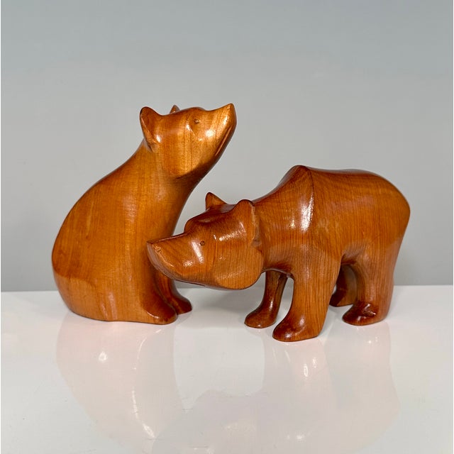 1960s Hand-Carved Bear Animal Figurines, Rhön, Germany, 1960s, Set of 2 For Sale - Image 5 of 18