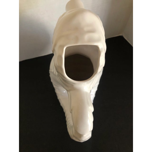2010s White Glazed Ceramic Seahorse Pitcher by Sanor Cerámica Portugal For Sale - Image 5 of 10