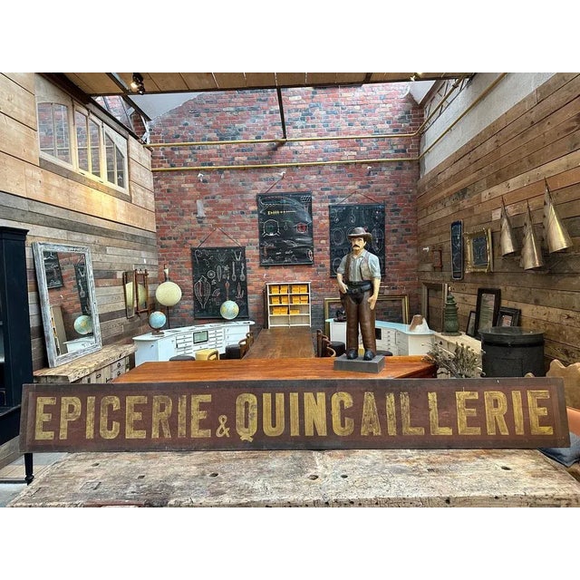 1950s Large Store Sign in Painted Wood, 1950s For Sale - Image 5 of 5