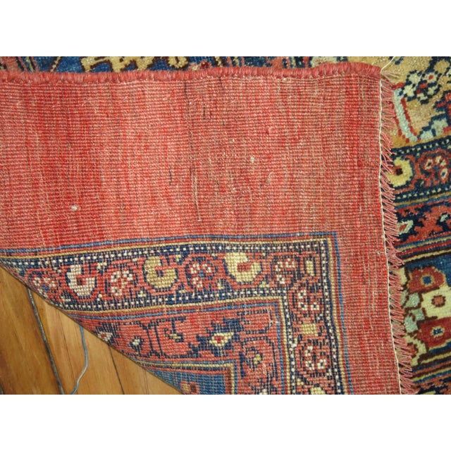 Brick Red Zabihi Collection Large Scale Tribal Persian Bidjar Room Size Rug For Sale - Image 8 of 9