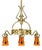 Antique Chandelier with Loetz Glass Shades, 1910 For Sale