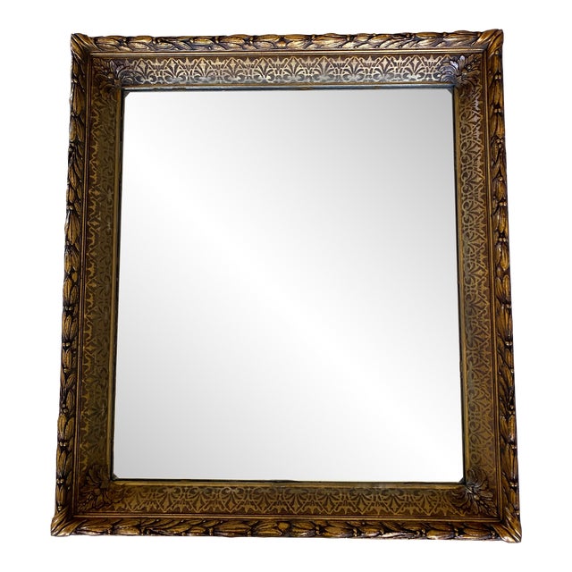 Antique Framed Mirror With French Bee Design For Sale