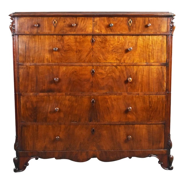 Large Antique Walnut Two Section Chest, 1890 For Sale