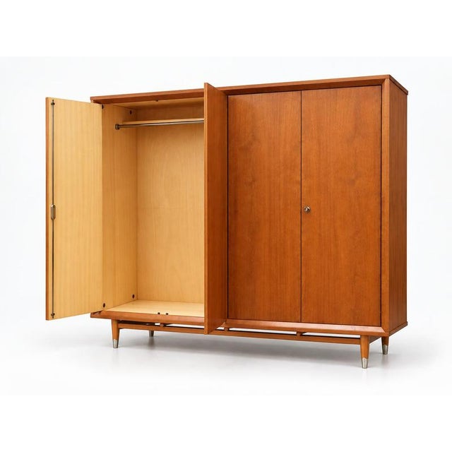 Contemporary Large Mid-Century Teak Wardrobe, 1950s For Sale - Image 3 of 7