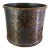 Vintage Chinoiserie Palm Beach Style Pewter W/Brass Overlay Ornamentation Jardiniere Hong Kong For Sale