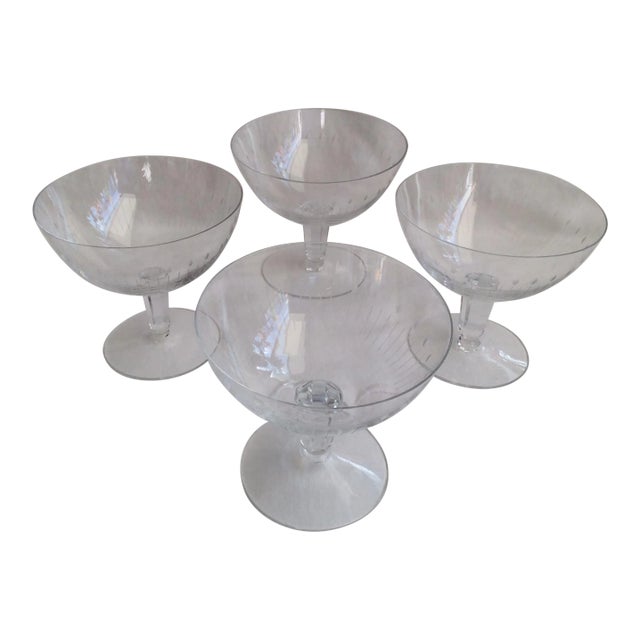 Orrefors Crystal Champagne Glasses - Set of 4 For Sale