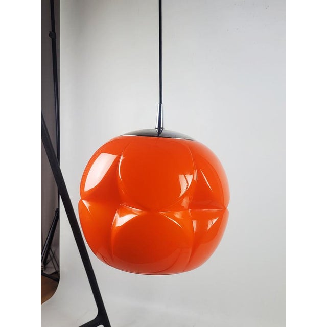 Orange Artichoke Lamp by Peill & Putzler, 1960s For Sale - Image 8 of 18
