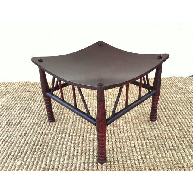 Arts & Crafts An Arts and Crafts Egyptian Revival Thebes Stool, C. 1910 For Sale - Image 3 of 4