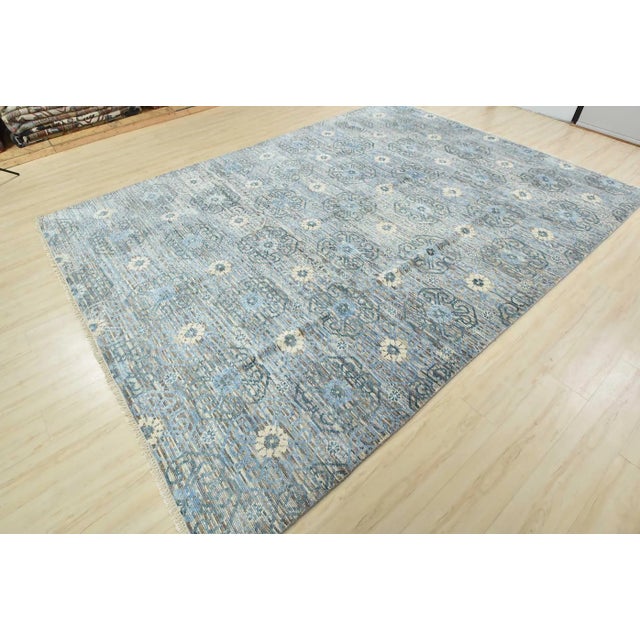 Modern Modern Rug 8’11” X 12’1” Gray Wool Hand-Knotted Oriental Carpet For Sale - Image 3 of 15