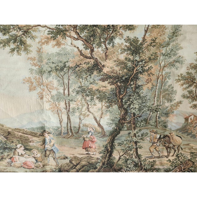 Large 18th Century Style Gobelin Tapestry with Pastoral Landscape Scene, 1970s For Sale - Image 13 of 18
