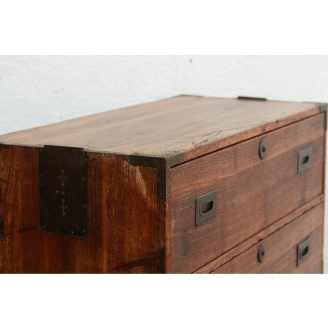 Metal Antique Japanese Stacking Tansu Chest For Sale - Image 7 of 13