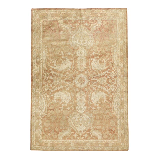 Galerie Shabab Collection Early 20th Century Indian Agra Accent Rug For Sale