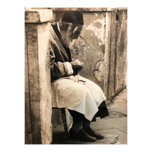 Vintage Silver Gelatin Signed Print Old Jew in Jerusalem Pious Craftsman, 1967