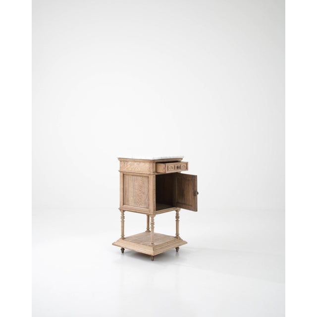 Antique French Bedside Table with Marble Top For Sale - Image 10 of 12