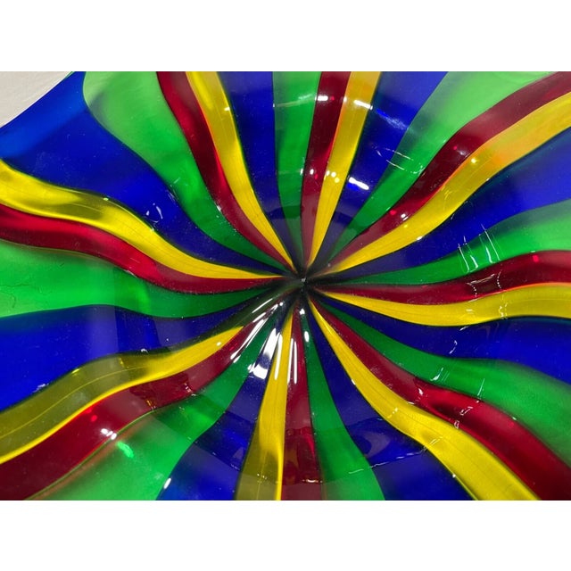 Vintage Italian Oggetti Hand Blown Fused Glass Center Piece Bowl Sculpture Art For Sale In New York - Image 6 of 9