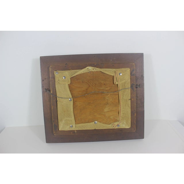 Early 20th Century Needlepoint in Antique Wood Frame Cottagecore Country Style Embroidered Picture For Sale - Image 9 of 10