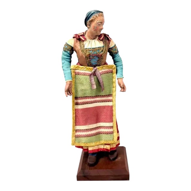 18th Century Neapolitan Crèche Figure, Polychromed Terracotta, Italy For Sale