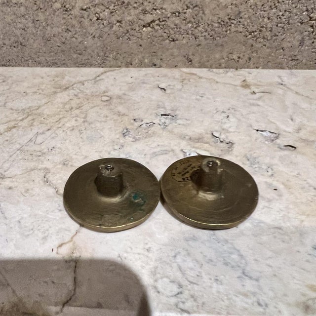 For your consideration, a pair (2) Round Pull Knobs, designed byPepe Mendoza. Mexico circa the 1950s. Composite of...