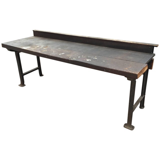 Wood And Iron Factory Work Bench Chairish
