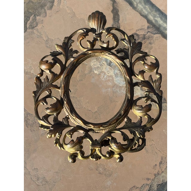 Victorian Late 19th Century Victorian Brass Picture Frame For Sale - Image 3 of 4