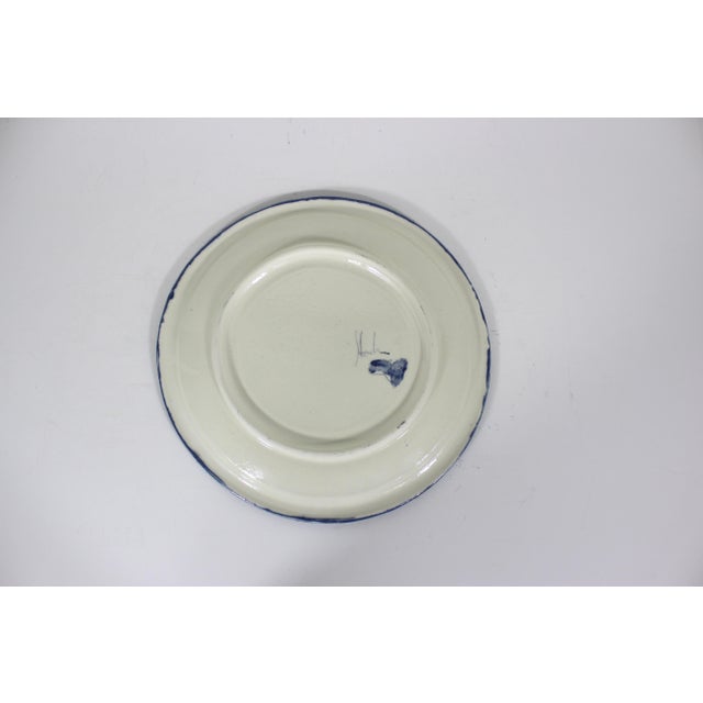 Asian Vintage Hand Painted Fish Pottery Plate For Sale - Image 3 of 8