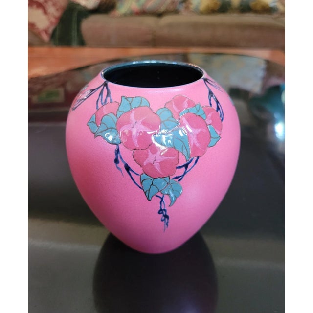 Rare 1921 Rookwood Pottery Vase – Sara Sax Signed – French Red Glaze Morning Glories For Sale - Image 10 of 10