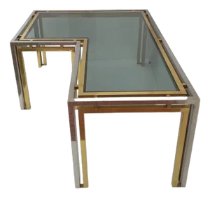Brass and Glass Coffee Table, 1970s