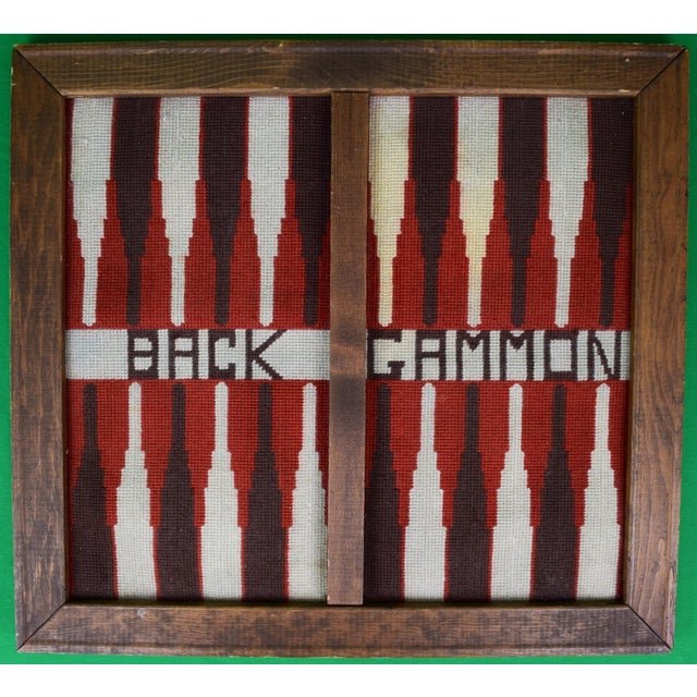 Traditional Late 20th Century Hand-Needlepoint Backgammon Board For Sale - Image 3 of 6