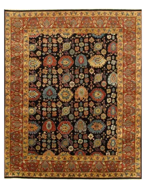 Pasargad Navy Blue Persain Hand Knotted Bidjar Design Rug 8' X 10'