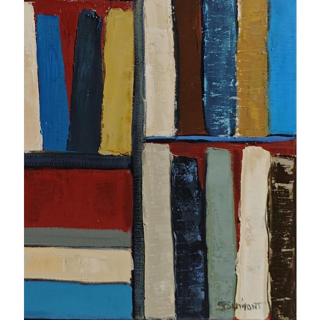 Blue Philosophy, Abstract Library, Contemporary, Framed by Sophie Dumont For Sale - Image 8 of 9