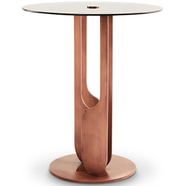 Burnished Copper and Bronze Drop Side Table by Egg Designs For Sale - Image 4 of 10