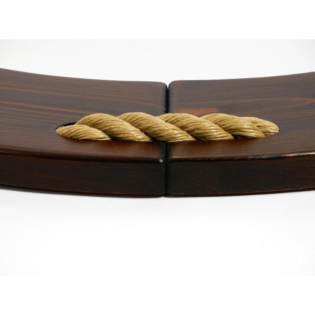 Wood Large Danish Round Wall Mirror in Pine, 1970s For Sale - Image 7 of 16