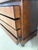19thC Louis Philippe Flame Mahogany Commode With Gray Marble Top and Bun Feet For Sale - Image 4 of 9