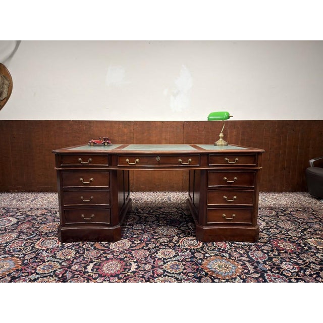 About this Classic English Chesterfield Partnerdesk Desk Classic and Elegant | Antique desks in English, Classic and...