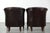 English-Style Dark Cowhide Club Armchairs, Set of 2 For Sale - Image 3 of 15