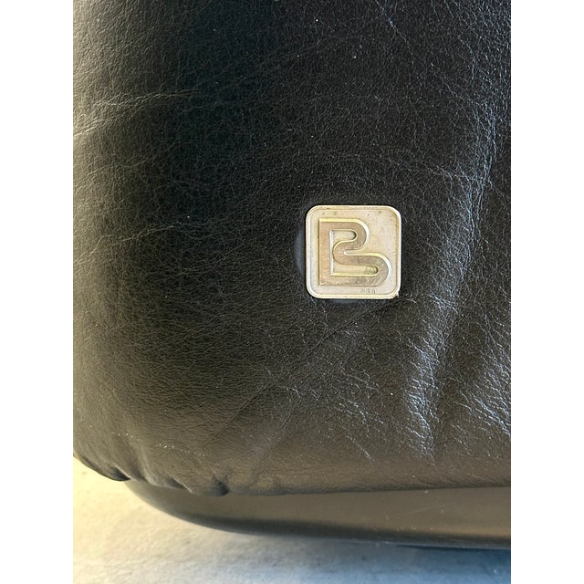 Piumotto Armchairs in Black Leather by Arrigo Arrigoni for Busnelli, 1970s, Set of 2 For Sale - Image 12 of 15