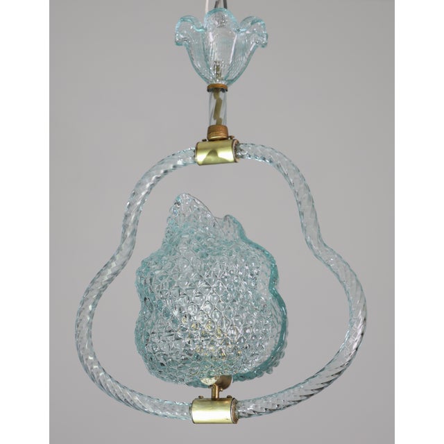 1950s Art Deco Charming Light Blu Murano Glass Chandelier by Barovier E Toso For Sale - Image 9 of 16