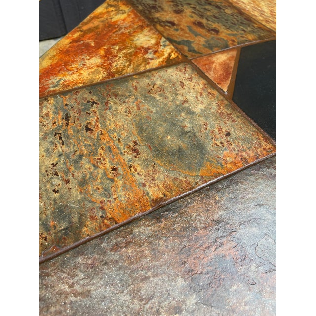 1960s Set of 3 Paul Kingma Style Brutalist Slate Tile Tables For Sale In Louisville - Image 6 of 11