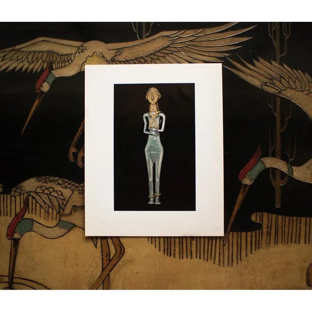 Silver Statuette of Nude Goddess, Original 1940s Gold-Foiled Swiss Photogravure For Sale In Dallas - Image 6 of 10