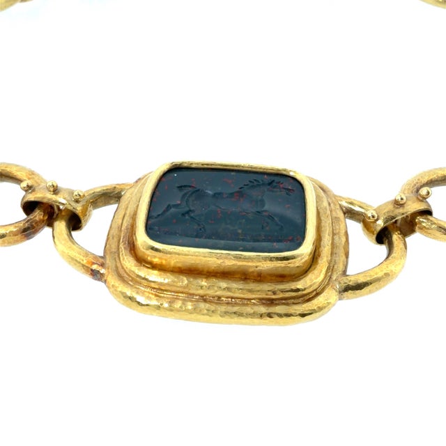 Elizabeth Locke 18k Bloodstone Intaglio Toggle Necklace For Sale - Image 9 of 10