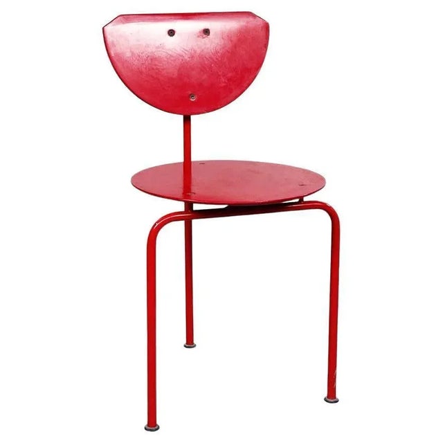 Mid-Century Italian Red Wood and Metal Alien Chair by Forcolini for Alias, 1980s For Sale - Image 18 of 18