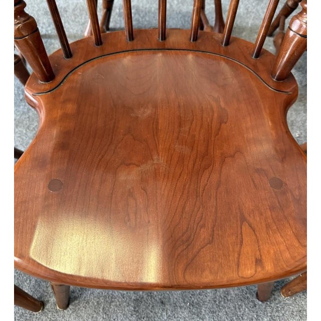 Late 20th Century Set of 6 Frederick Duckloe & Bros. Colonial Reproductions Collection Spindle Back Dining Chairs For Sale - Image 10 of 13