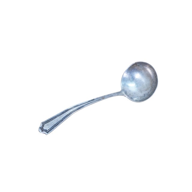 Gothic Antique Manchester Mary Warren Sterling Silver Sauce Gravy Ladle Spoon 15g 5" For Sale - Image 3 of 13